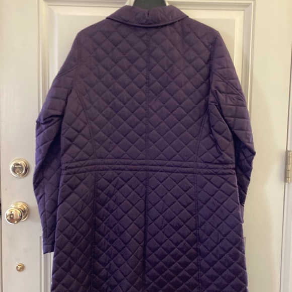 Liz Claiborne NY Purple Quilted Anorak Coat/Silver Hardware/M/NEW/NEVER WORN! - Picture 2 of 4
